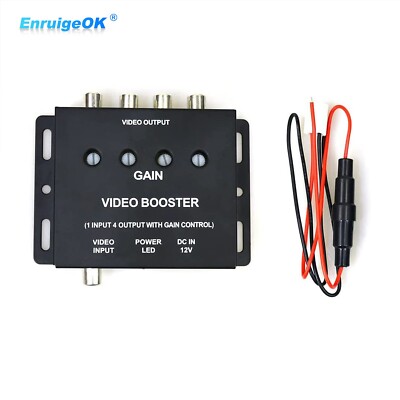 1 Input 4 Output RCA AV Video Splitter Booster Amplifier for Car LCD DVD  Player | eBay