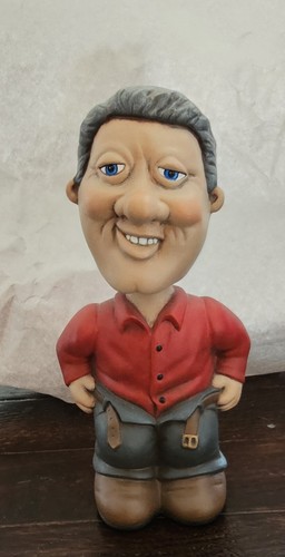 Bill Clinton Keramik Wackelkopf freiliegende Rückseite.