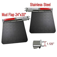 Semi Truck Trailer Duty Mud Flap 24*30"& Stainless Steel Straight Loaded Hanger