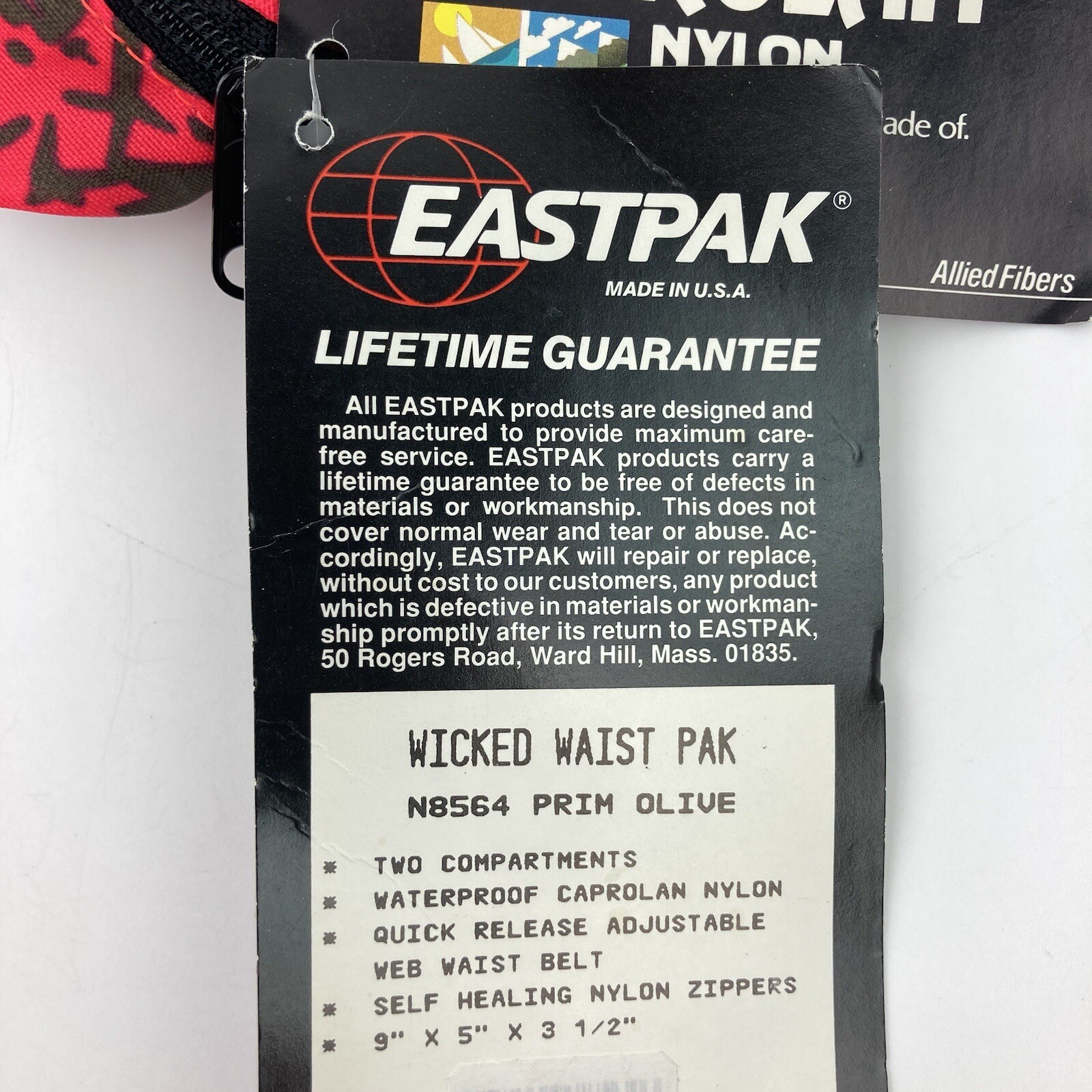 Vintage Eastpak Adjustable Fanny Pack All Over Print U.S.A. New w/ Tags RARE image 3