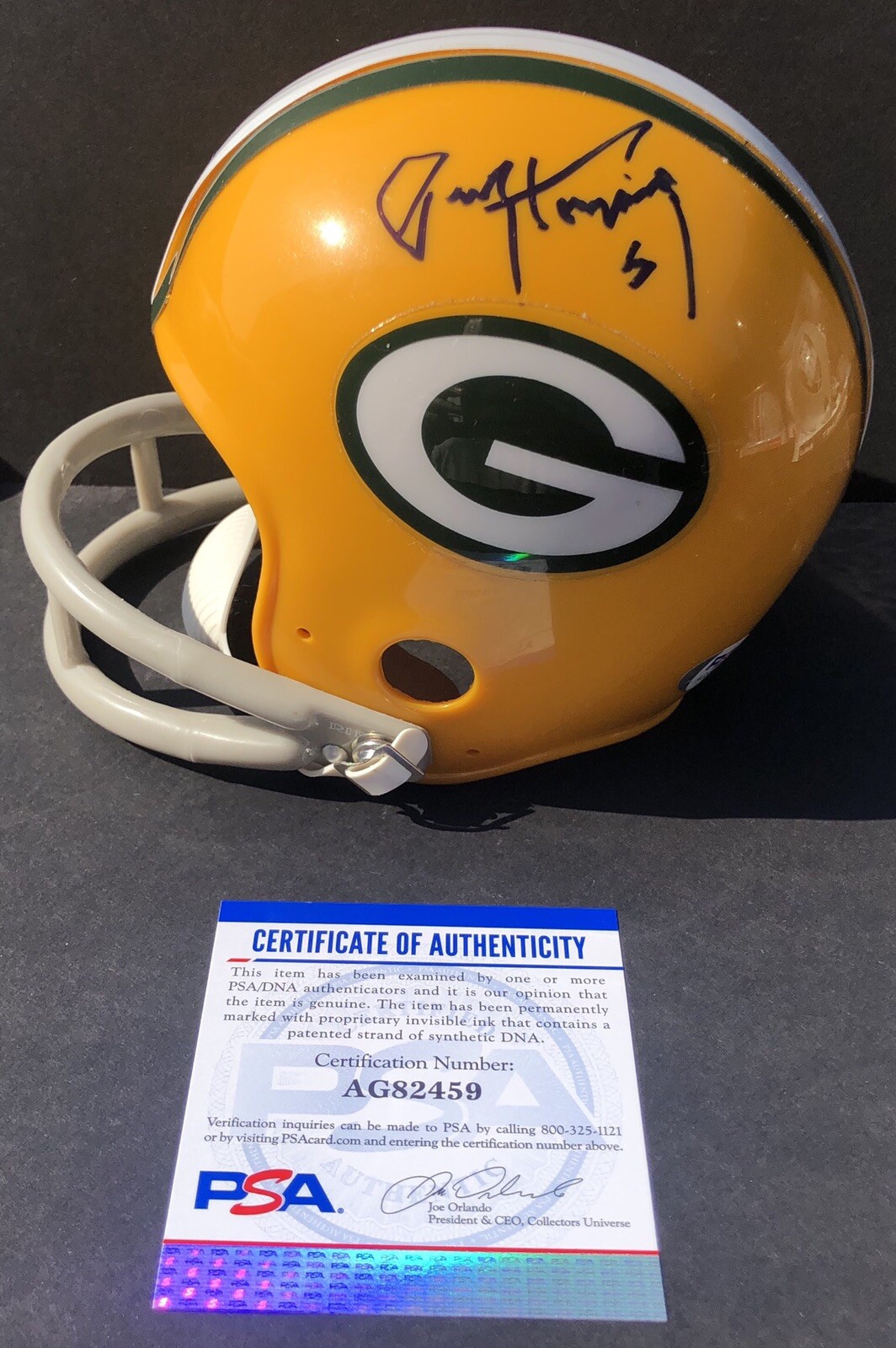Paul Hornung Autographed Signed Green Bay Packers 2 Bar Mini Helmet Psa/Dna 