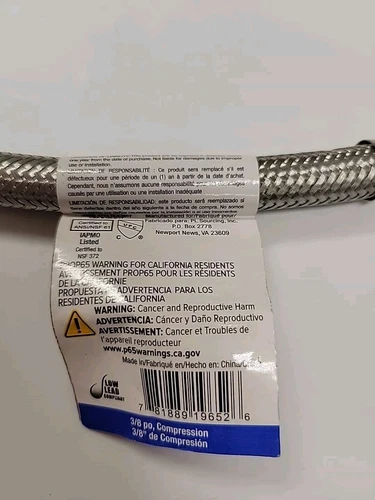 (lot of 4) PROFLO PFX146343 3/8" Comp X 3/8" FIP X 16" Stainless Steel and - Picture 4 of 6