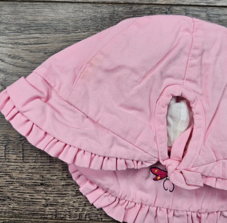 Baby Girl Vintage Rainbow Tag Gymboree 6-12 Month Pink Dragonfly Bucket Hat - Image 3 of 4