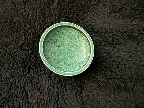 Wilhelm Kage pour Gustavsberg Argenta 1094 Vert Céramique Bol 4” Signé Mcm - Photo 2 sur 6