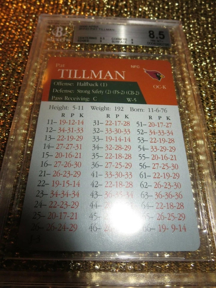 Pat Tillman 2000 APBA Arizona cardinals NFL Game BGS 8.5 ROOKIE - Image 2 of 4