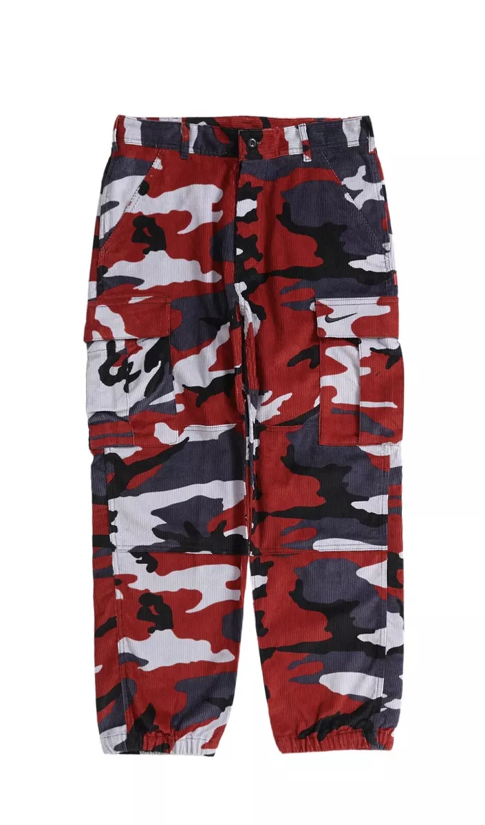 Supreme x Nike Arc Corduroy Cargo Pant Red Camo Size Medium Urban Camo SS22