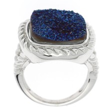 Sterling Silver Fancy Shape Druzy Ring
