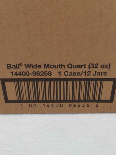 NEW Lot - Ball Mason Glass Jar Wide Mouth with Lid and Band Quart 32 oz, 12-Pack - Picture 7 of 7
