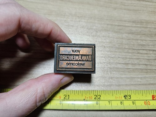 Vintage Letterpress Printing Block Bank Americard Credit Card Advertising  - Picture 2 of 3