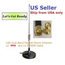 LGR Dual Band 2 5/8  base Magnet Mount Antenna w/SMA Male 12' RG58 Cable