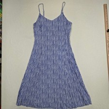 Old Navy Medium Spaghetti Strap Striped Blue/White A-Line Summer Dress
