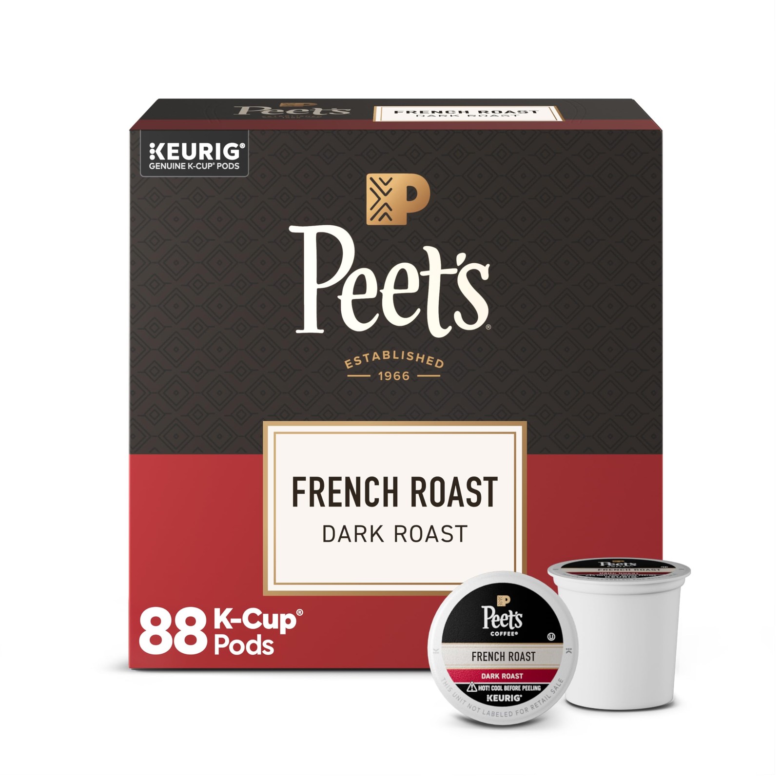 Peet's Coffee, Dark Roast 22 Count (Pack of 4), French - 88 