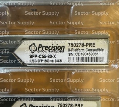 NEW OPEN BOX SFP-C55-80-X  PRECISION OPTICAL  1.25G SFP 1550NM 80KM X PLATFORM