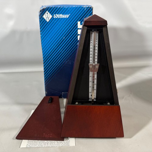 Vtg Wittner Bell Wood Key Wound Metronome Mahogany 811m Germany New NOS Open Box - Picture 3 of 12