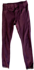 Athleta Legging Women XS Burgundy High Rise Running Leggings Reflective Athletic