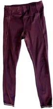 Athleta Legging Women XS Burgundy High Rise Running Leggings Reflective Athletic
