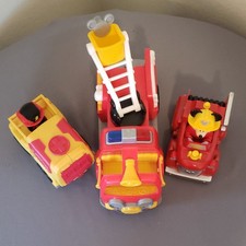 Disney Mickey Mouse  Friends Toy Vehicle Lot 3 Fire Engine Red Truck Ambulance