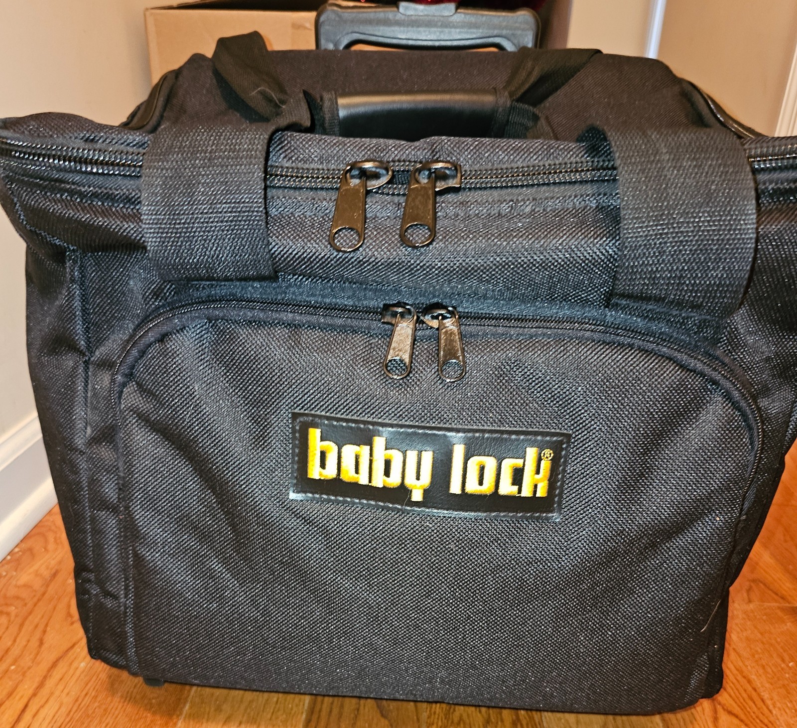 Baby Lock Serger Sewing Machine Large Black Rolling Trolley Travel Case