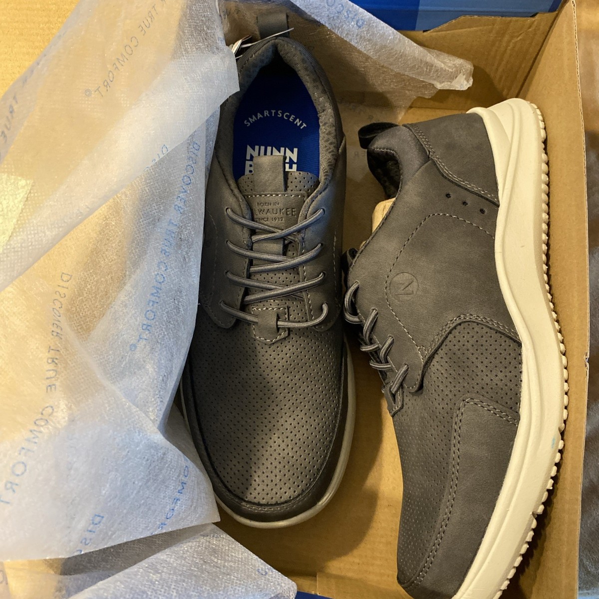 Nunn Bush Conway Moc Toe Oxford Sneaker Charcoal 85098-013 | eBay