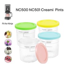 4x Containers + 4x Spoons + Large Ice Cream Scoop for Ninja CREAMi NC500/501