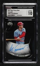 2022 Topps Chrome Black Auto Ted Simmons #CBA-TS CGC 10 Gem Mint Auto HOF e8i