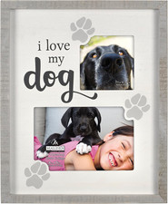 International Designs Two Opening 4X4  4X6 I Love My Dog Picture Frame I Love M