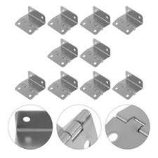 10pcs Four Hole Tri Fold Metal Hinges 15mm Plate Right Angle For Wooden Box