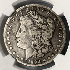 NGC F 15 1892-CC Morgan Silver Dollar (Carson City Mint)