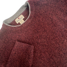 WOOLRICH Men's XL Maroon Dark Mulberry Heather 85 Wool/Nylon Crewneck Sweater