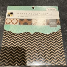Printed Burlap Paper, 6X6 Inches - Textured Jute Paper for Crafts, Scrapbooks, 