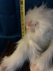 Vintage GANZ White Fluffy Faux Fur Monkey Plush 1997 Long Arms, Tan Face — photo 6