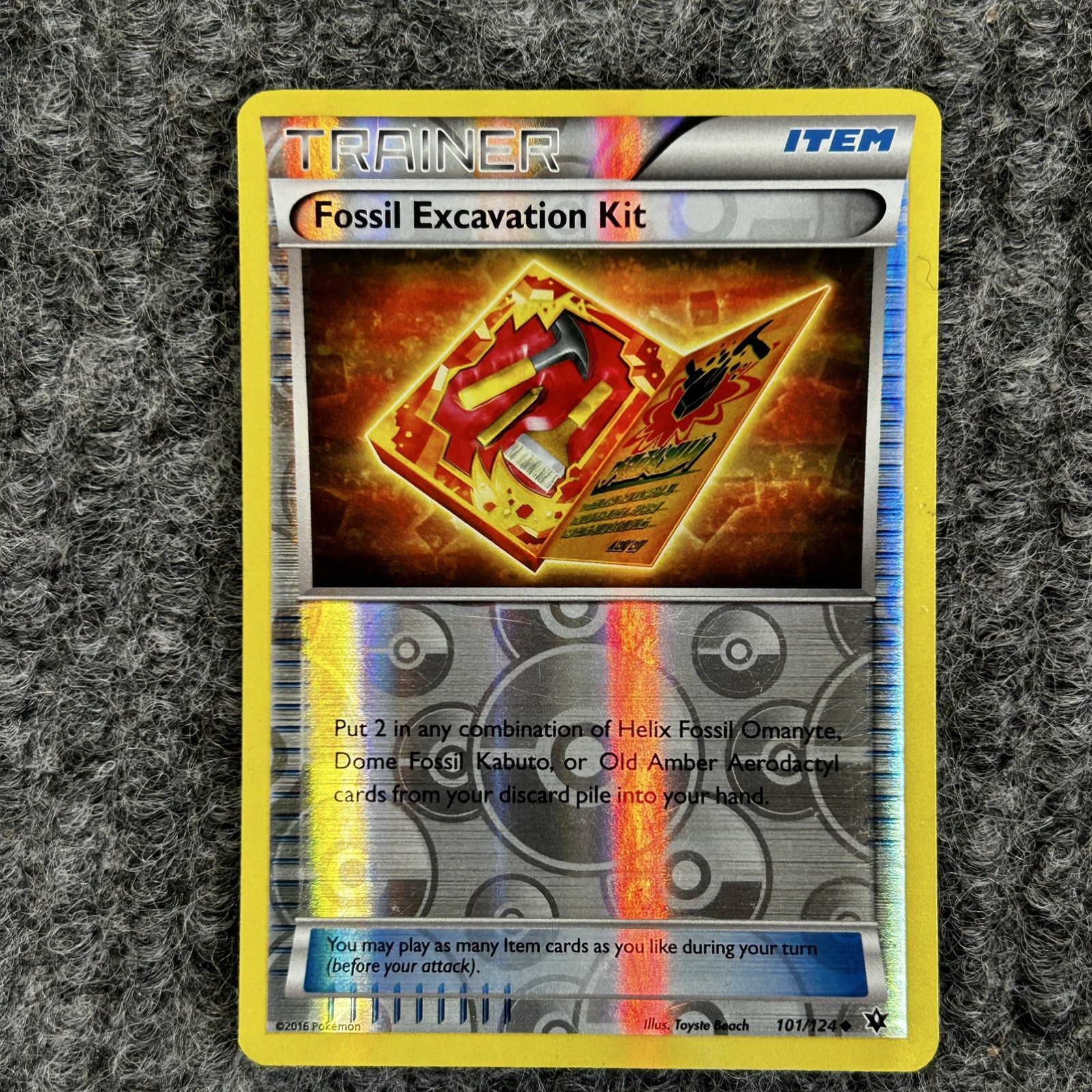 Pokemon Fates Collide Fossil Excavation Kit 101/124 Holo Foil Trainer MP