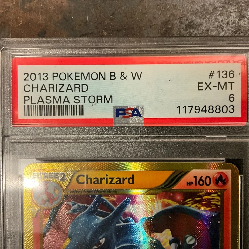 2013 POKEMON BLACK & WHITE PLASMA STORM #136 CHARIZARD PSA 6 EX- MT - Image 2 of 4