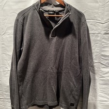 Hugo Boss Men's 1/4 Zip Pullover Sweater Grey Size XL Regular Fit