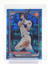 COLE MATHIS 2024 BOWMAN CHROME SAPPHIRE 1ST ROOKIE #BDC-88 CUBS Q0014