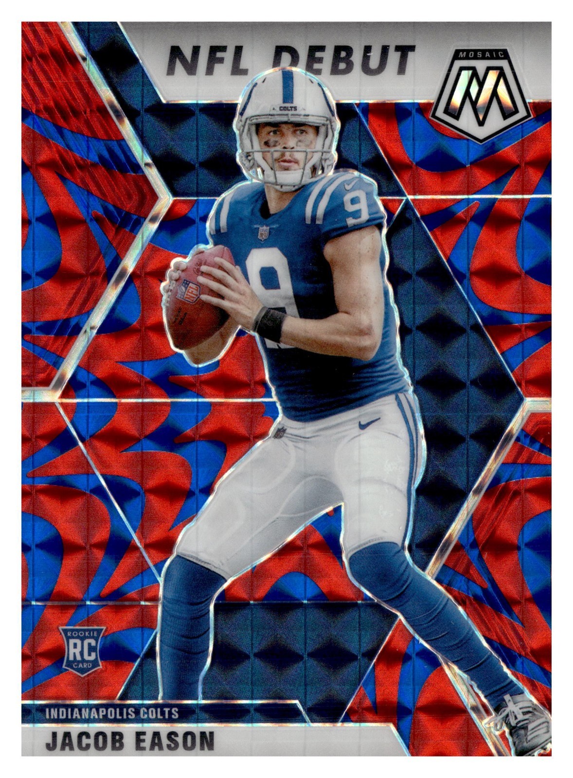 JACOB EASON 2020 Panini Mosaic Rookie REACTIVE BLUE #280 NFL Debut RC B10