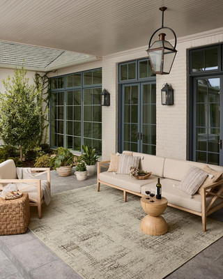 Saylor Collection SAY-07 Ivory/Fog 2'-3'' X 3'-9'' Indoor/Outdoor Accent Rug