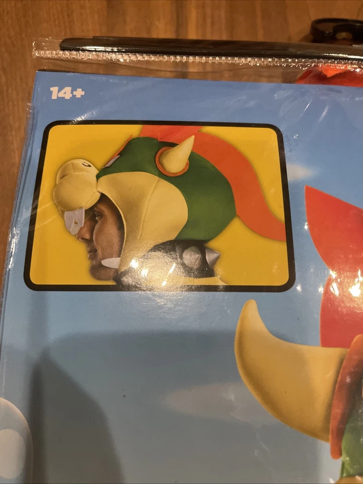 Nintendo Super Mario Bros King Koopa Bowser Shell Sombrero Disfraz SOLO TOCADO NUEVO Foto 3 de 4