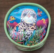 Lisa Frank Rainbow Reef Seal Coin Purse HTF/ 1990's RARE