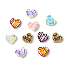 14x Alloy Heart Shape Beads Enamel Loose Bead for Bracelets Necklace Jewelry DIY
