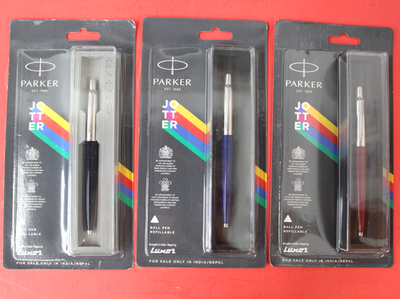 #ad #ad Parker Jotter 3 Colors 1 Black 1 Blue 1 Red Ballpoint Pen Chrome Trim New $7.99