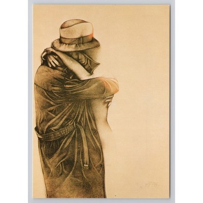 Bruno Bruni Amanti 1978 Art Postcard Lithograph Edition Cicerö Hamburg Germany