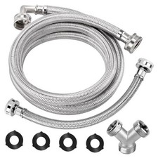 Upgraded 6Ft Steam Dryer Hose Kit by  Includes 6Ft Braided Stainless Steel 
