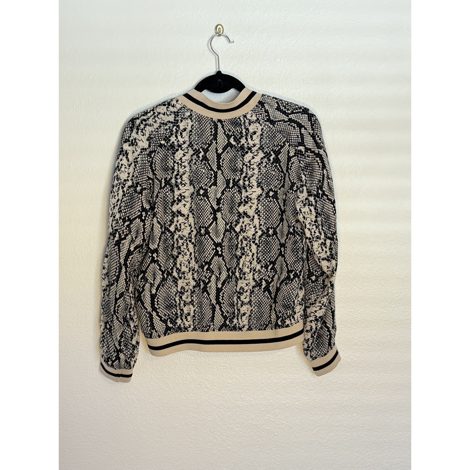 LAVENDER BROWN Small Python Snake Print Bomber Ja… - image 2