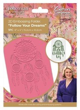CRAFTERS COMPANION - 2d EMBOSSING FOLDER - FOLLOW YOUR DREAMS