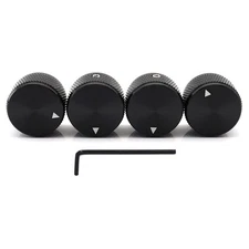 4Pcs High Quality Aluminium Black Guitar Knobs Volume Audio Pot Control Knobs