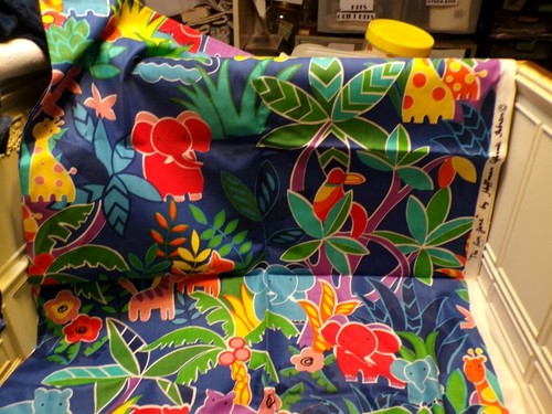 Fabric-cotton/blend-Hoffman "Fun Zone" Jungle Animals1.5 yd - #3088