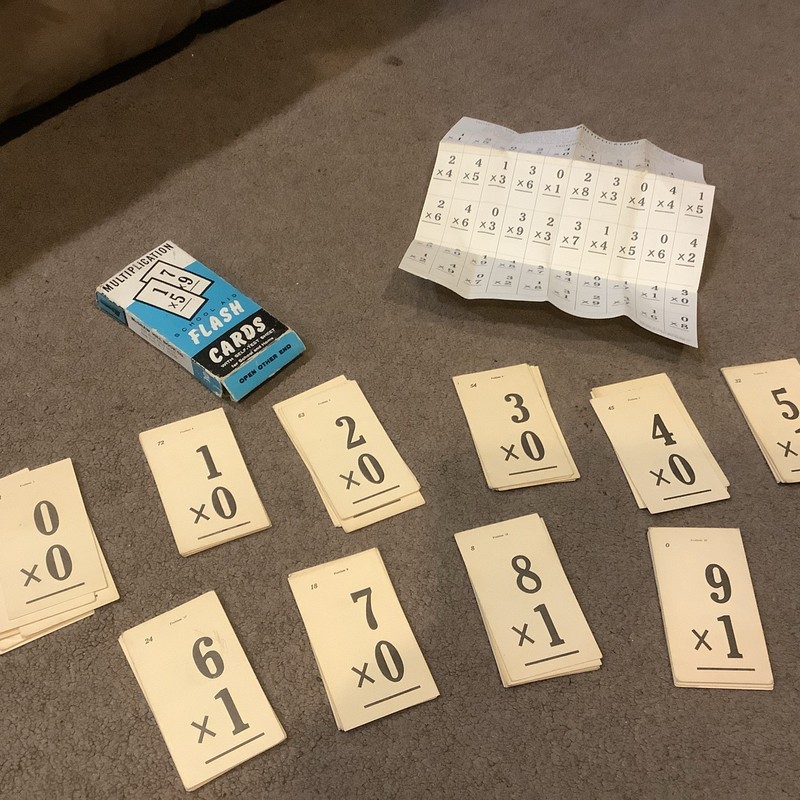 1958 Multiplication Flash Cards Set Incomplete McGraw-Hill 