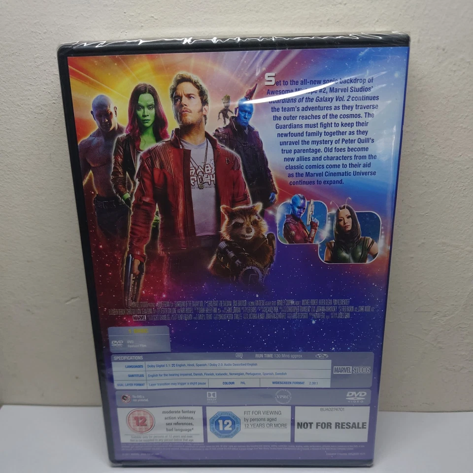 Guardians Of The Galaxy Vol. 2 (DVD, 2017) - New &  Sealed. Disney Marvel. - Image 2 of 4