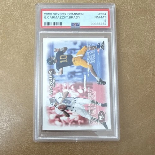 SkyBox Dominion Rookie Pairs Tom Brady Giovanni Carmazzi #234 Football PSA 8